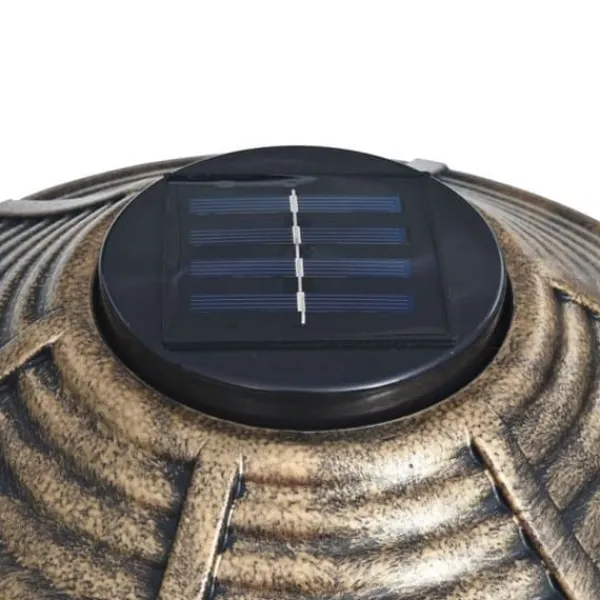 vidaXL dekorativt LED fågelbad Soldriven plast