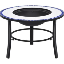 vidaXL Eldfat med mosaik blå och vit 68cm keramik - Öppna spisar