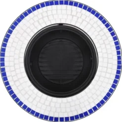 vidaXL Eldfat med mosaik blå och vit 68cm keramik - Öppna spisar