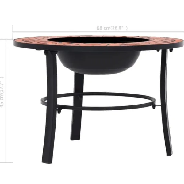 Outlet Eldfat med mosaik terrakotta 68cm keramik - Öppna spisar Öppna Spisar