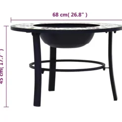 Hot Eldfat med mosaik grön 68cm keramik - Öppna spisar Öppna Spisar