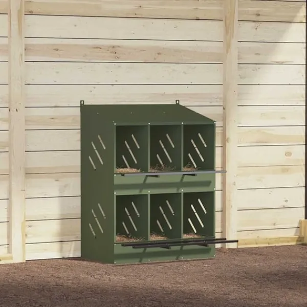 Sale Fågelholk med 6 fack olivgrön metall För Fåglar & Småvilt