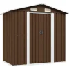 Förvaringsbod brun 204x132x186 cm stål - Förråd & Redskapsbodar Skjul, Garage & Carports