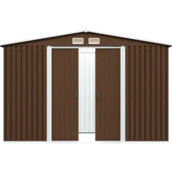 vidaXL Förvaringsbod brun 257x205x178 cm stål - Förråd & Redskapsbodar
