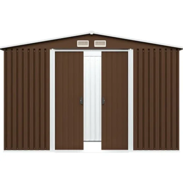 vidaXL Förvaringsbod brun 257x205x178 cm stål - Förråd & Redskapsbodar