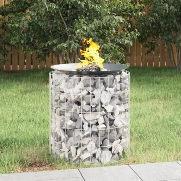 Clearance Gabion för eldstad Ø 50 cm galvaniserat järn - Öppna spisar Öppna Spisar