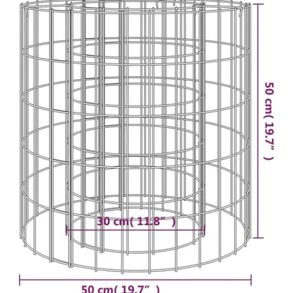 Clearance Gabion för eldstad Ø 50 cm galvaniserat järn - Öppna spisar Öppna Spisar