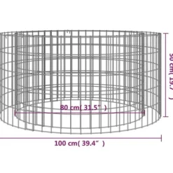 vidaXL Gabion öppen spis Ø 100 cm Galvaniserat järn, Gabion öppen spis, Gabion utomhus spis, Rund Gabion öppen spis, Öppen spis 153560