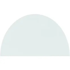 vidaXL Glasskiva för öppen spis halvrund 1000x600 mm - Glas