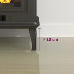 vidaXL Glasskiva för öppen spis halvrund 1000x600 mm - Glas