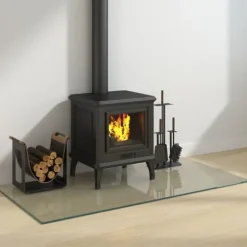 vidaXL Glasskiva för öppen spis rektangulär 120x60 cm - Glas