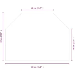 vidaXL Glasskiva för öppen spis sexkantig 80x60 cm - Glas