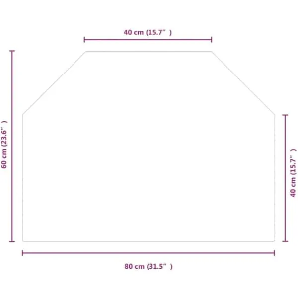 vidaXL Glasskiva för öppen spis sexkantig 80x60 cm - Glas