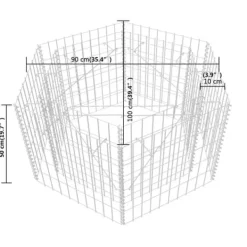 Sale Hexagonal planteringsgabion upphöjd 100x90x50 cm - Krukor & odlingslådor Krukor & Växtbehållare