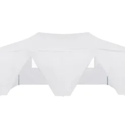 New Hopfällbart partytält med 4 sidoväggar 3x6 m stål vit - Partytält & paviljoner Tält & Lusthus
