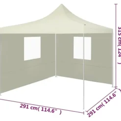 Outlet Hopfällbart tält med 2 väggar 3x3 m gräddvit - Partytält & paviljoner Tält & Lusthus