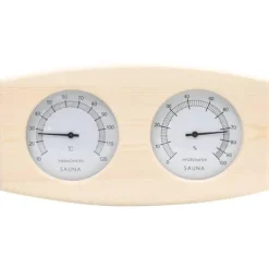 Hot 2-i-1 Bastutermometer & hygrometer sandur set massiv furu Bastu