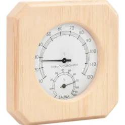 Hot 2-i-1 Bastutermometer & hygrometer sandur set massiv furu Bastu