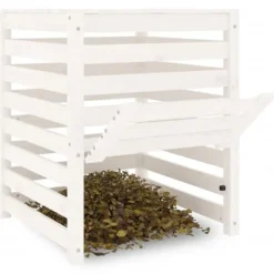 Hot Kompostlåda vit 63,5x63,5x77,5 cm massiv furu - Komposterare Kompostering