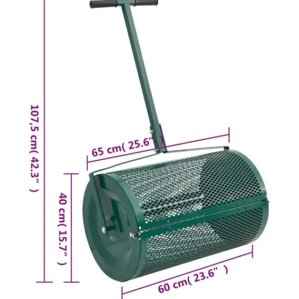 Online Kompostspridare 75L grön Ø40x60 cm stål Trädgårdsverktyg