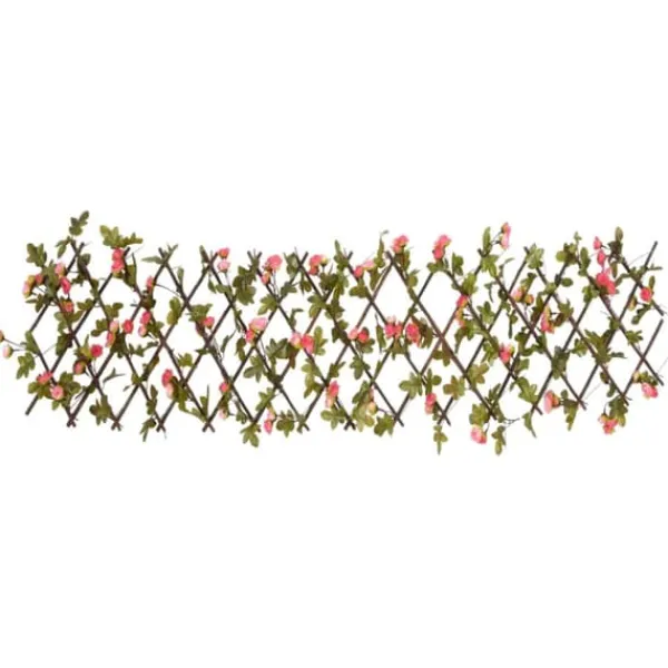 vidaXL Konstväxt murgröna spaljé expanderbar 5 st mörk rosa 180x20 cm - Staket