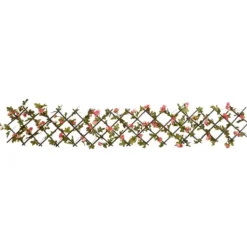 vidaXL Konstväxt murgröna spaljé expanderbar 5 st mörk rosa 180x20 cm - Staket