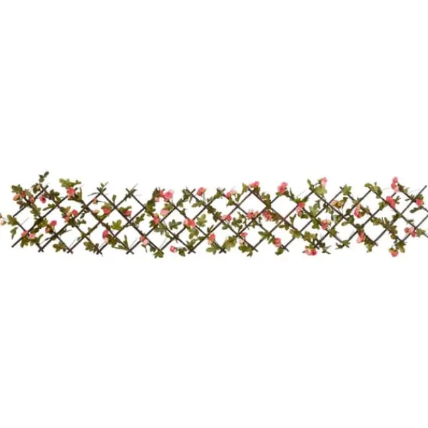 vidaXL Konstväxt murgröna spaljé expanderbar 5 st mörk rosa 180x20 cm - Staket