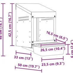 Outlet Kyckling värprede 1 fack väggmonterat galvaniserat stål För Fåglar & Småvilt