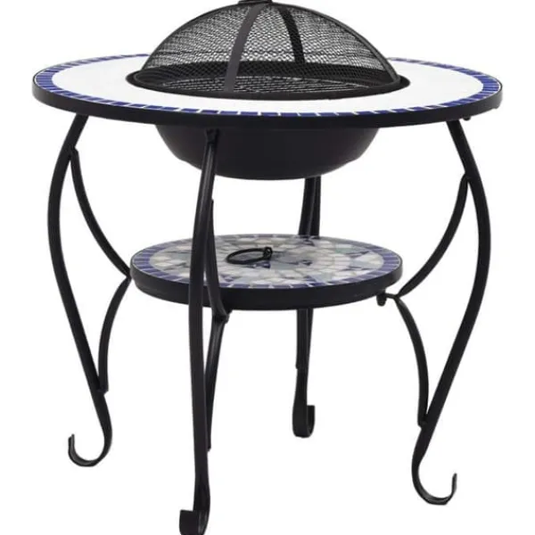 vidaXL Mosaic Fire Pit Bord Trädgård Fire Pit Uteplats Fire Pit Uteplats Fire Pit Utomhus Fire Pit Bakgård Blå 46724