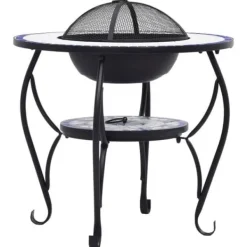 vidaXL Mosaic Fire Pit Bord Trädgård Fire Pit Uteplats Fire Pit Uteplats Fire Pit Utomhus Fire Pit Bakgård Blå 46724