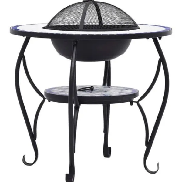 vidaXL Mosaic Fire Pit Bord Trädgård Fire Pit Uteplats Fire Pit Uteplats Fire Pit Utomhus Fire Pit Bakgård Blå 46724