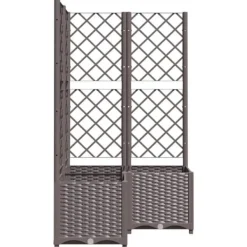 vidaXL Odlingslåda med spaljé brun 80x80x136 cm PP - Krukor & odlingslådor