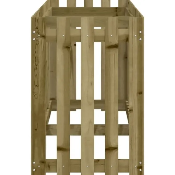vidaXL Odlingslåda med staket-design 200x50x70 cm impregnerad furu - Krukor & odlingslådor