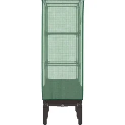 Odlingslåda med växthusöverdrag rottinglook 80x40x140 cm Växthus