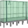 vidaXL Odlingslåda med växthusöverdrag rottinglook 160x40x140 cm