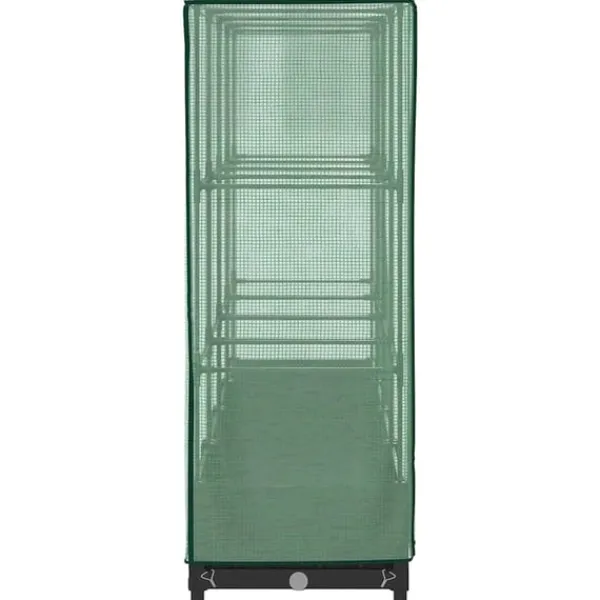 vidaXL Odlingslåda med växthusöverdrag rottinglook 160x40x123 cm