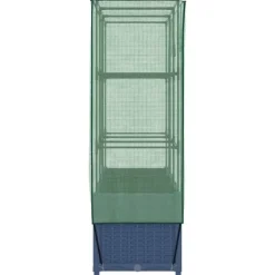 vidaXL Odlingslåda med växthusöverdrag rottinglook 120x40x138 cm