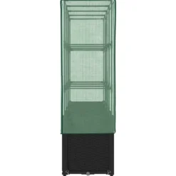Outlet Odlingslåda med växthusöverdrag rottinglook 160x40x153 cm Växthus