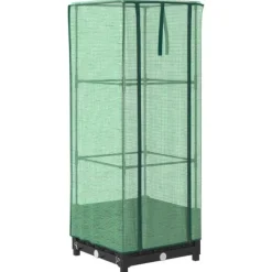 Best Odlingslåda med växthusöverdrag rottinglook 40x40x123 cm Växthus