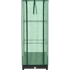 Best Odlingslåda med växthusöverdrag rottinglook 40x40x123 cm Växthus