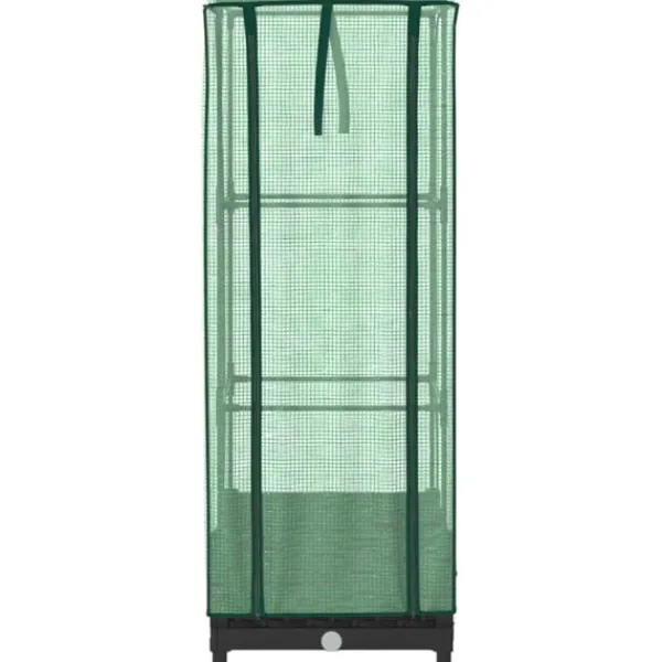 Best Odlingslåda med växthusöverdrag rottinglook 40x40x123 cm Växthus