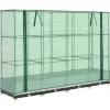 vidaXL Odlingslåda med växthusöverdrag rottinglook 160x40x123 cm