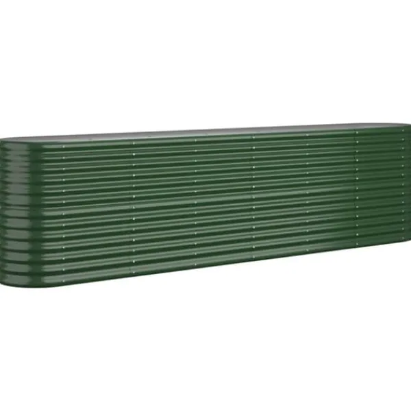 Outlet Odlingslåda pulverlackerat stål 260x40x68 cm grön - Krukor & odlingslådor Krukor & Växtbehållare
