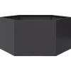 New Odlingslåda svart sexkantig 104x90x45 cm stål Krukor & Växtbehållare