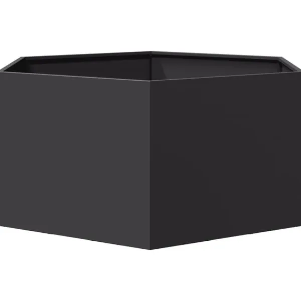 New Odlingslåda svart sexkantig 104x90x45 cm stål Krukor & Växtbehållare