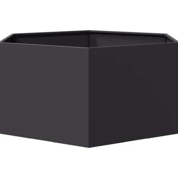 New Odlingslåda svart sexkantig 104x90x45 cm stål Krukor & Växtbehållare