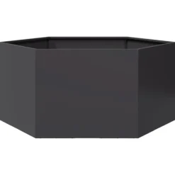 New Odlingslåda svart sexkantig 104x90x45 cm stål Krukor & Växtbehållare