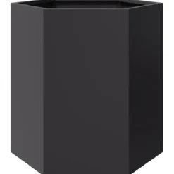 Outlet Odlingslåda svart sexkantig 46x40x45 cm stål Krukor & Växtbehållare