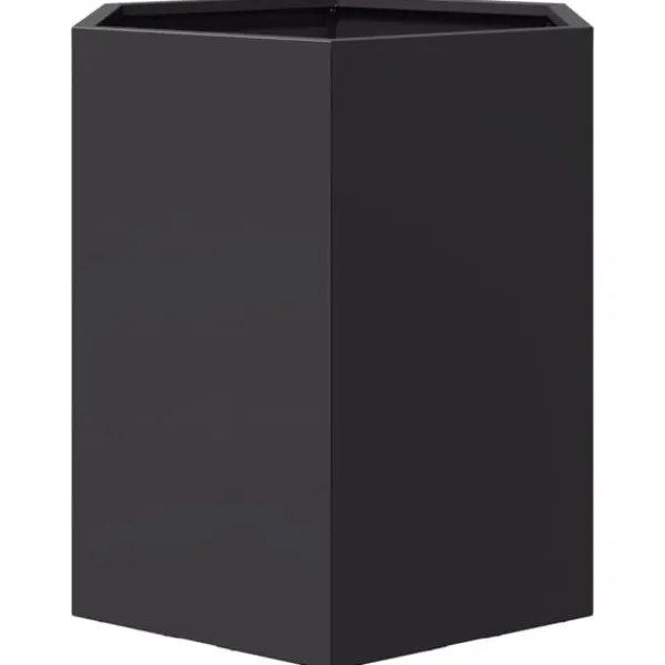 Outlet Odlingslåda svart sexkantig 46x40x45 cm stål Krukor & Växtbehållare