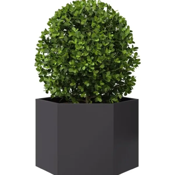 vidaXL Odlingslåda svart sexkantig 69x60x45 cm stål